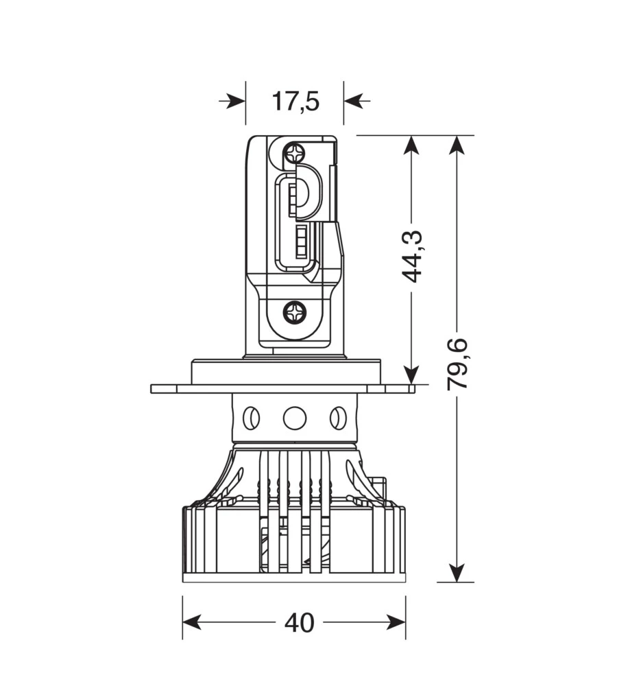 LAMPADE LED PER AUTO 9-32V HALO LED SERIE 7 COMPACT - (H4) - 36W - P43T - 2 PZ  - SCATOLA  57777