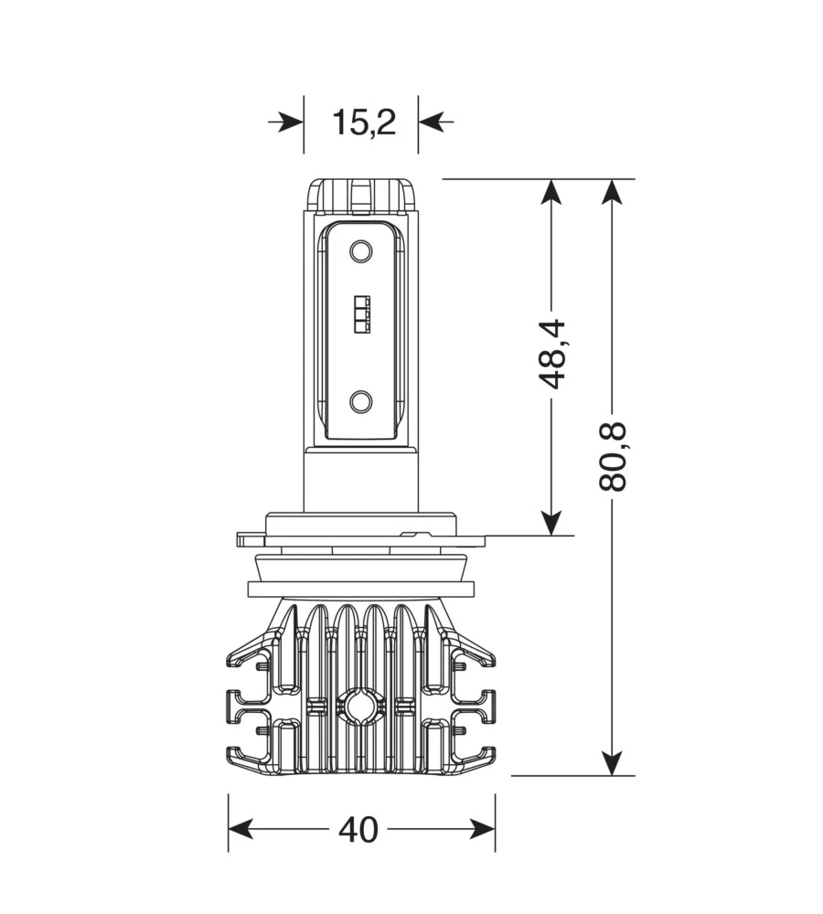 LAMPADE LED PER MOTO 9-32V HALO LED PRO-BIKE 1 - (H7) - 25W - PX26D - 1 PZ  - SCATOLA  57757