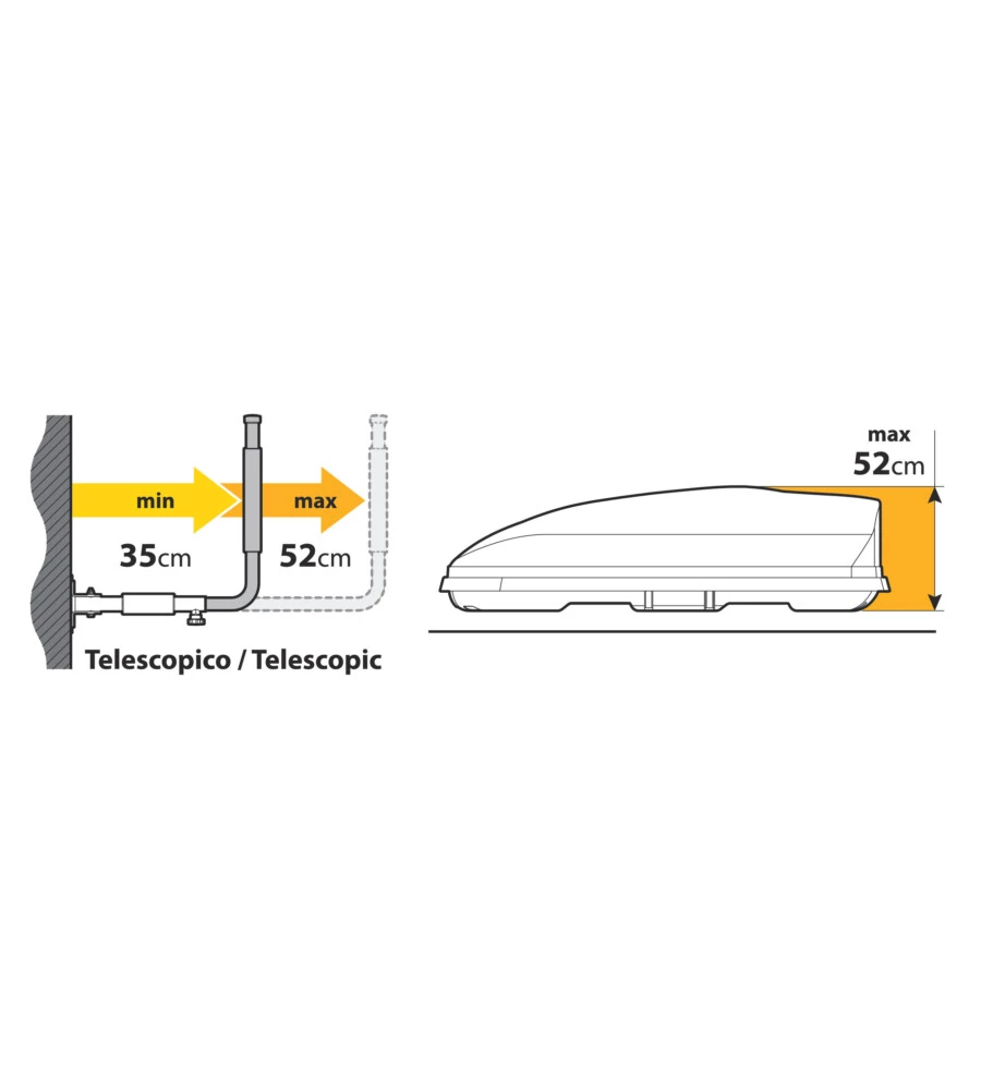 COPPIA SUPPORTI DA PARETE PER BOX TETTO TIPO 1, LATERALE  N60050 - NORDRIVE