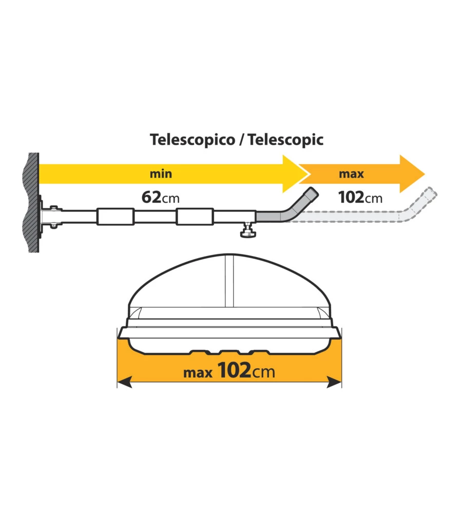 COPPIA SUPPORTI DA PARETE PER BOX TETTO TIPO 2, ORIZZONTALE  N60051 - NORDRIVE