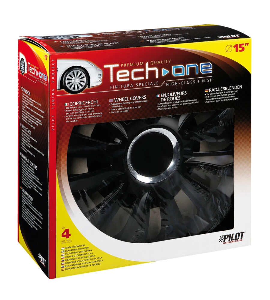 COPRICERCHI PER AUTO "AVALONE" PRO BLACK - Ø 15"  31527