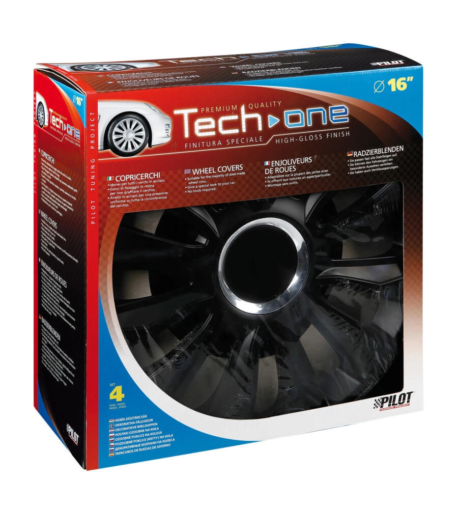 COPRICERCHI PER AUTO "AVALONE" PRO BLACK - Ø 16"  31528