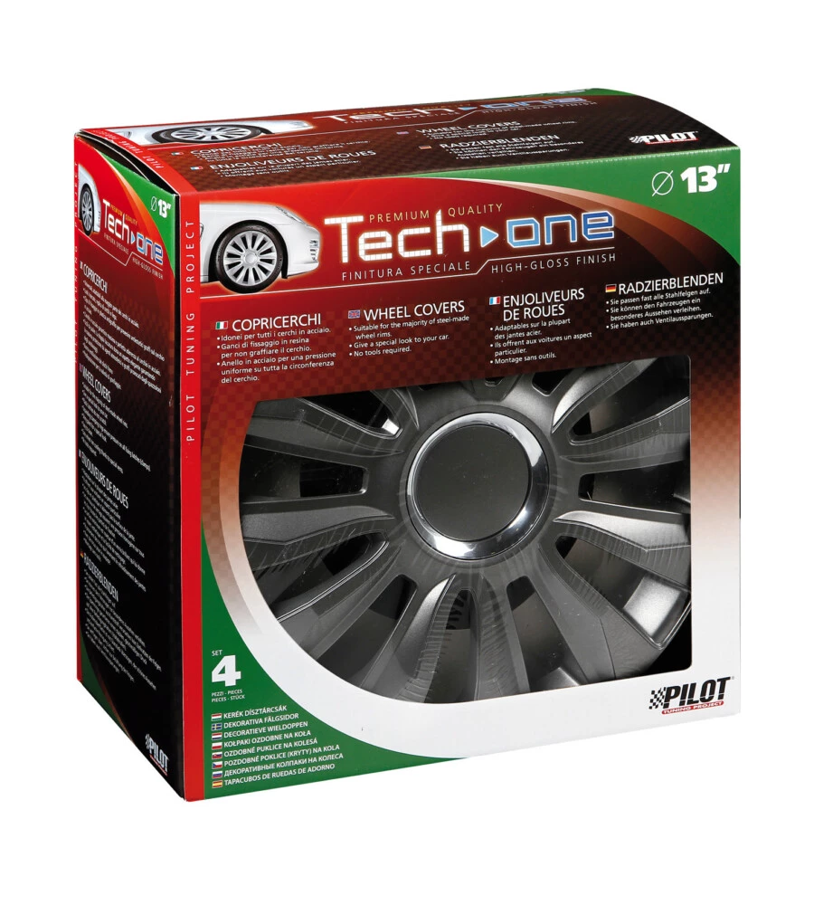 COPRICERCHI PER AUTO "AVALONE" PRO DARK - Ø 13"  31530