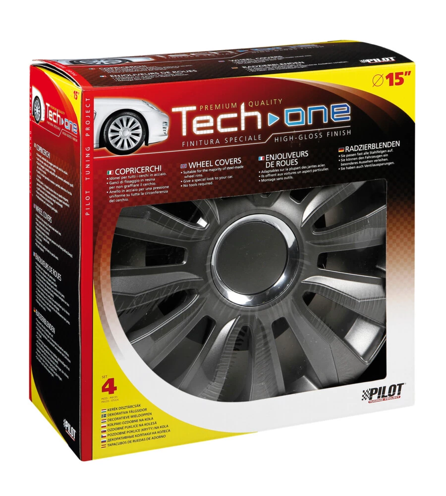 COPRICERCHI PER AUTO "AVALONE" PRO DARK - Ø 15"  31532
