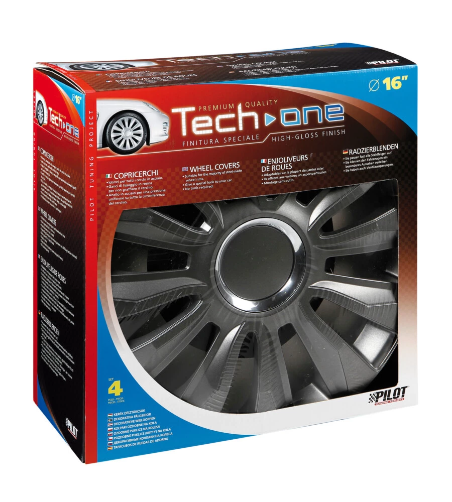 COPRICERCHI PER AUTO "AVALONE" PRO DARK - Ø 16"  31533