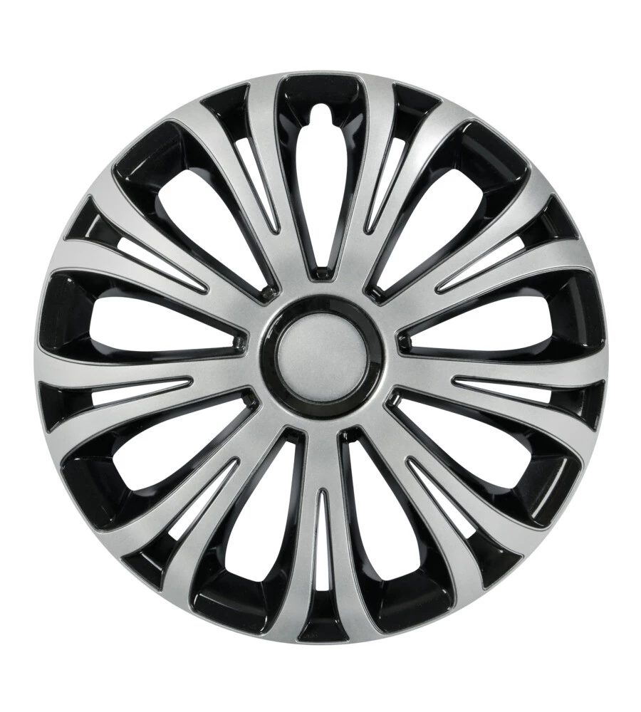 COPRICERCHI PER AUTO "AVERA" SILVER & BLACK - Ø 13" PILOT  31615