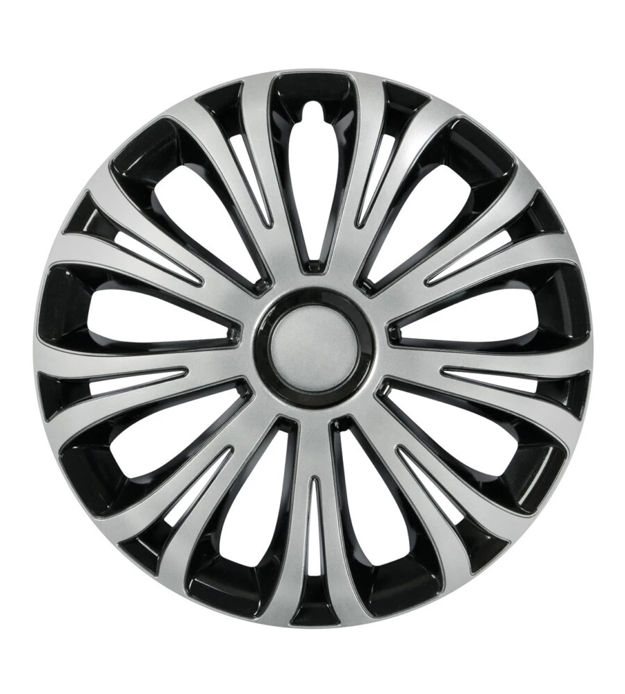 COPRICERCHI PER AUTO "AVERA" SILVER & BLACK - Ø 15" PILOT  31617