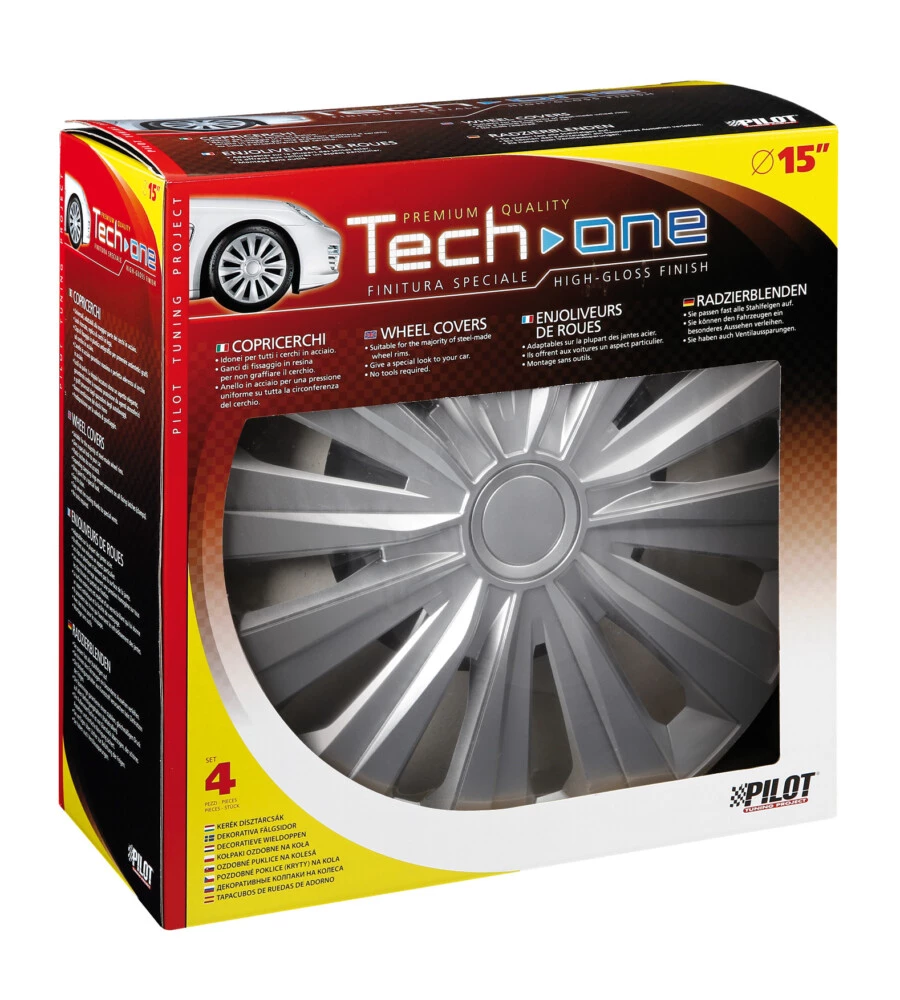 COPRICERCHI PER AUTO "MULTI SILVER" - Ø 15" PILOT  31637