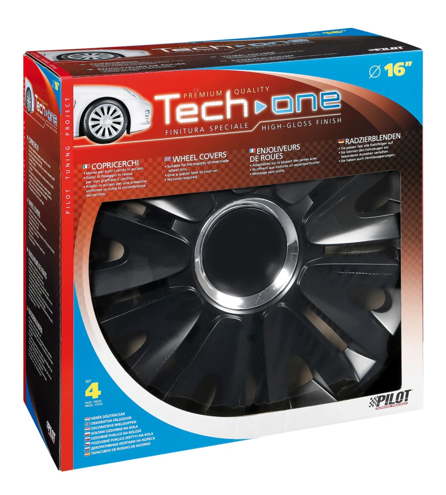 COPRICERCHI PER AUTO "ROYAL BLACK" - Ø 16" PILOT  31553