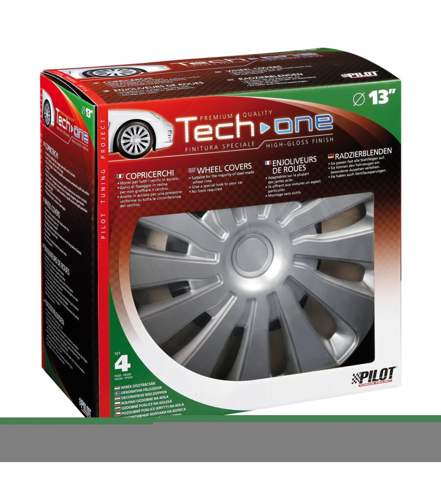COPRICERCHI PER AUTO "SEPANG" SILVER - Ø 13" PILOT  31650