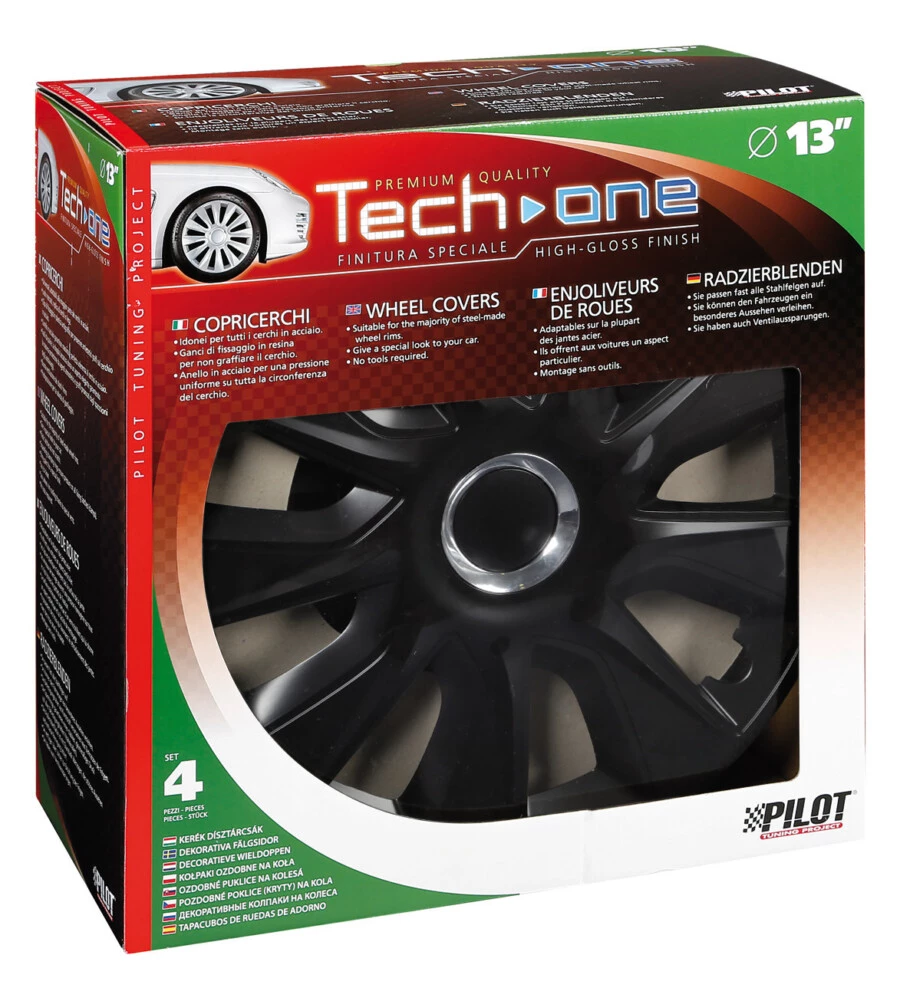 COPRICERCHI PER AUTO "STRATOS RC BLACK" - Ø 13" PILOT  31605