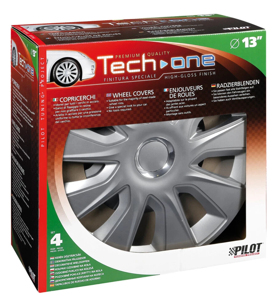 COPRICERCHI PER AUTO "STRATOS RC SILVER" - Ø 13" PILOT  31595