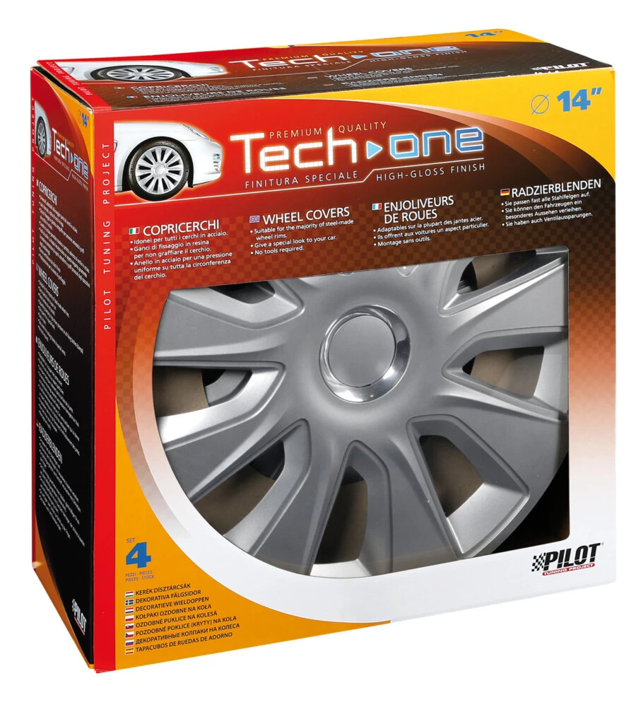 COPRICERCHI PER AUTO "STRATOS RC SILVER" - Ø 14" PILOT  31596