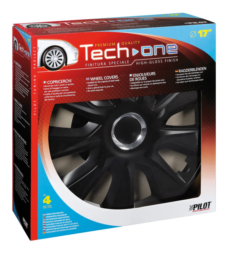 COPRICERCHI PER AUTO "STRATOS RC BLACK" - Ø 17" PILOT  31609