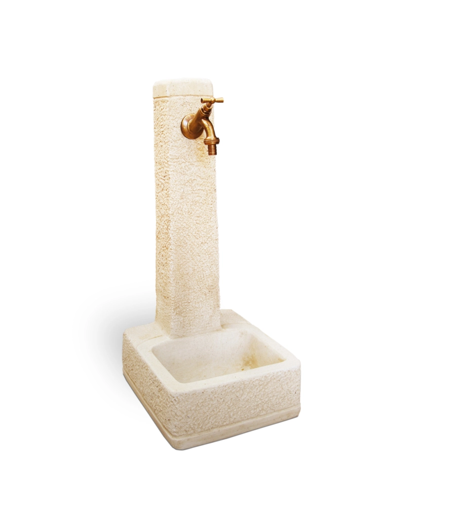 FONTANA VEDOVELLA ANTICATA "VICENZA" COLORE NOCCIOLA -  31X28X65.5 CM