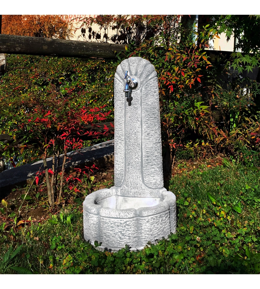 FONTANA VEDOVELLA ANTICATA "MATERA" COLORE GRIGIO -  40x40x77CM