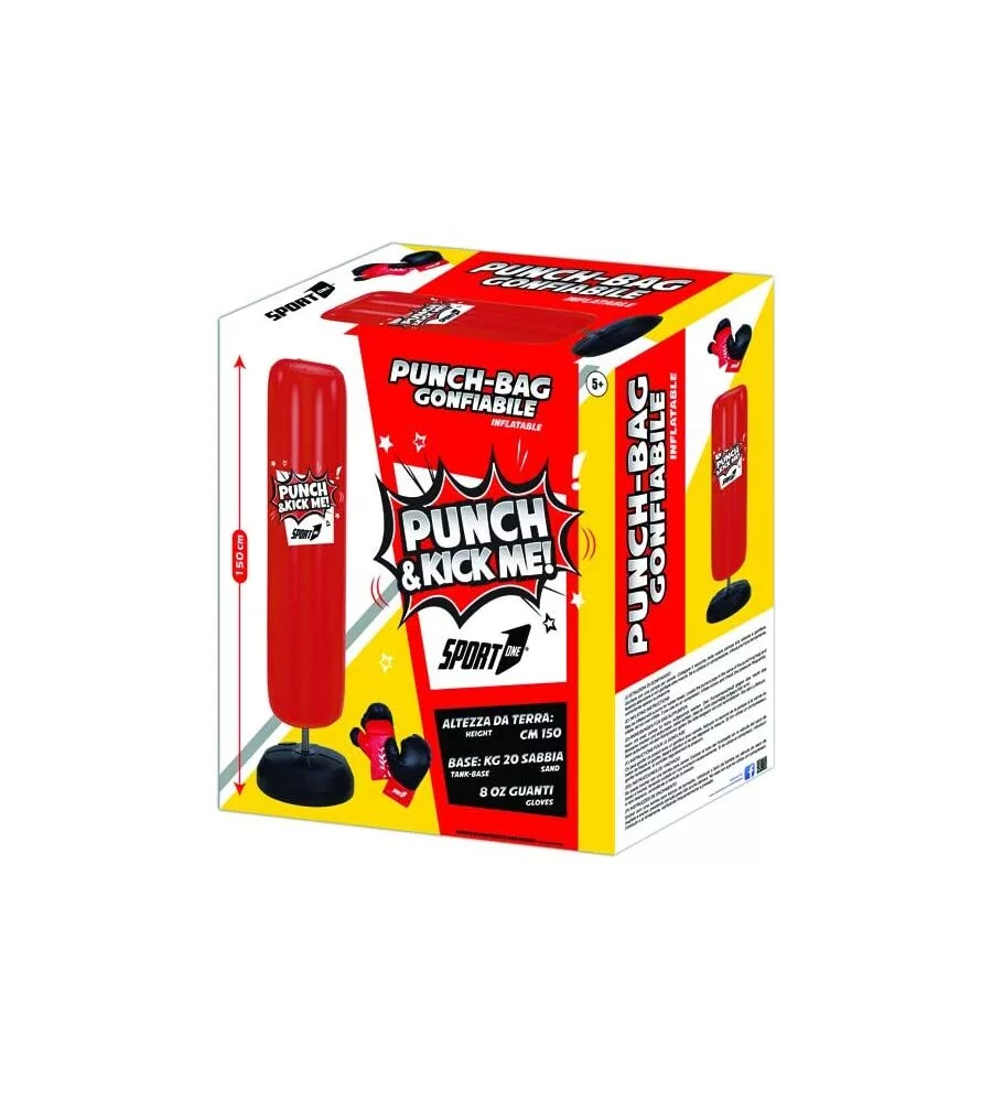 SACCO DA BOXE PUGILATO PER BAMBINI GONFIABILE PUNCH BAG DA 150 CM
