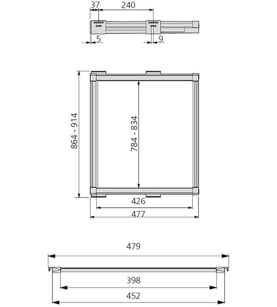 PORTAPANTALONI ESTRAIBILE MOKA ADATTABILE 864-914 MM