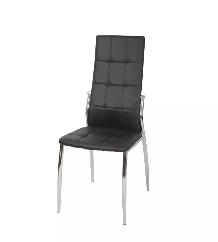 Sedia Bellahome "Madeira" ecopelle nera 44x54x100 cm