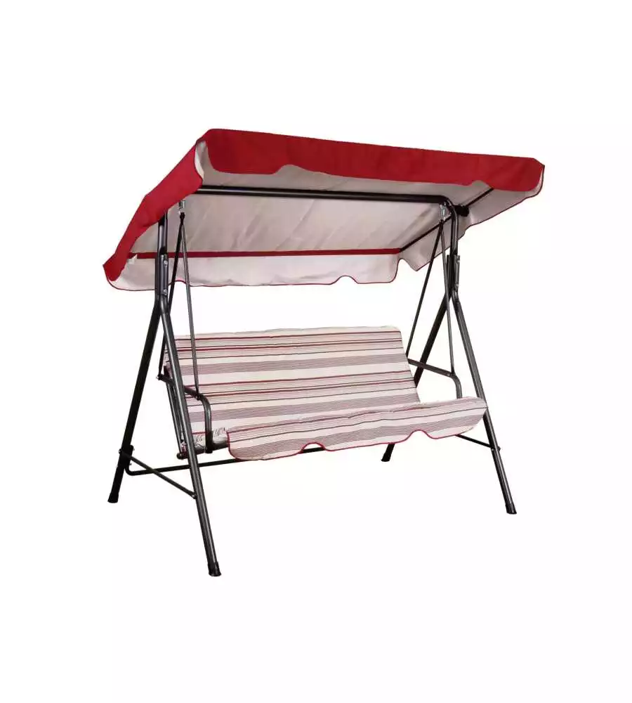 DONDOLO DA GIARDINO A TRE POSTI "IRIS" FANTASIA A RIGHE 208X126X173 CM