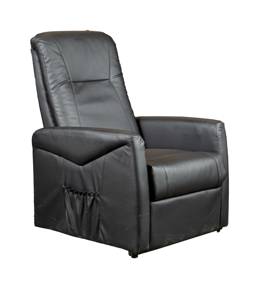 POLTRONA MASSAGGIANTE BELLAHOME "SIENA" CON RECLINER ELETTRICO IN ECOPELLE NERO 75X93X105 CM