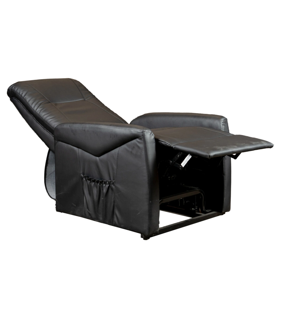 POLTRONA MASSAGGIANTE BELLAHOME "SIENA" CON RECLINER ELETTRICO IN ECOPELLE NERO 75X93X105 CM