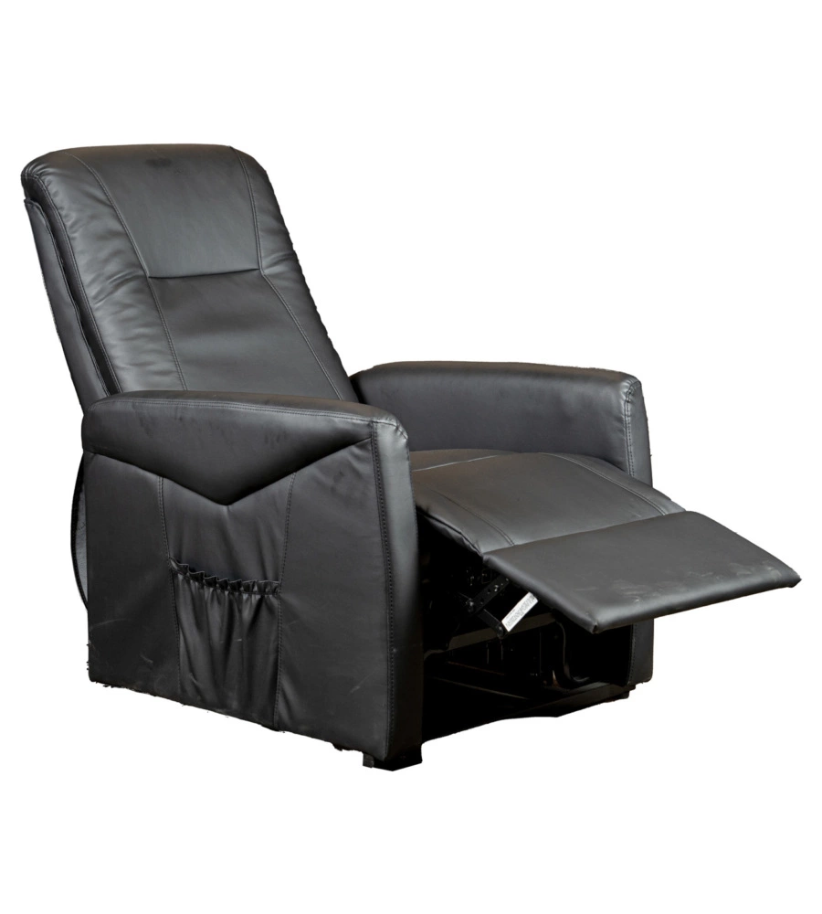 POLTRONA MASSAGGIANTE BELLAHOME "SIENA" CON RECLINER ELETTRICO IN ECOPELLE NERO 75X93X105 CM