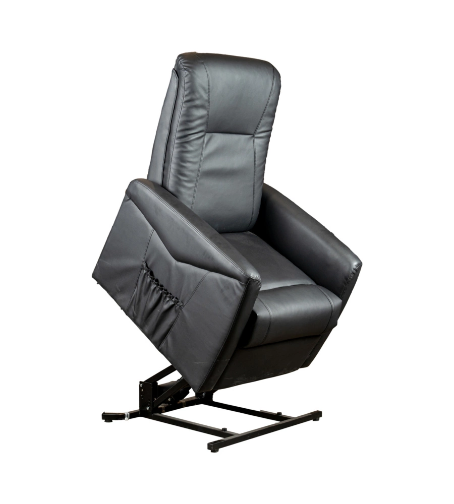 POLTRONA MASSAGGIANTE BELLAHOME "SIENA" CON RECLINER ELETTRICO IN ECOPELLE NERO 75X93X105 CM