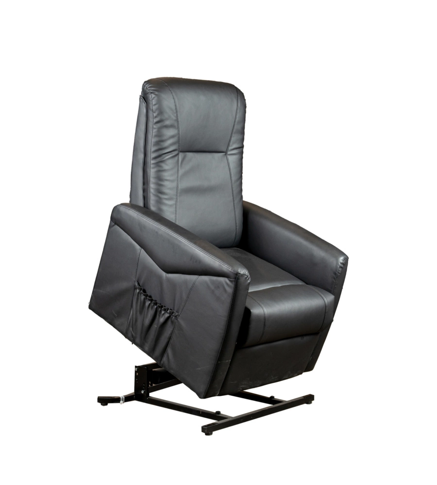 POLTRONA MASSAGGIANTE BELLAHOME "SIENA" CON RECLINER ELETTRICO IN ECOPELLE NERO 75X93X105 CM