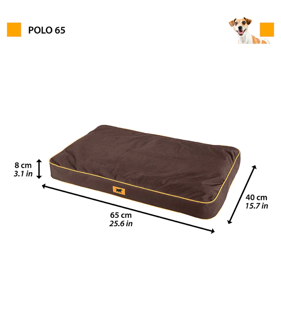 CUSCINO "POLO 65" MARRONE, 65X40X8 CM - FERPLAST