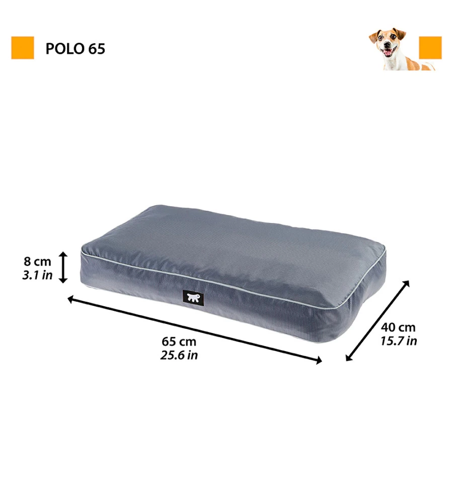 CUSCINO "POLO 65" GRIGIO, 65X40X8 CM - FERPLAST