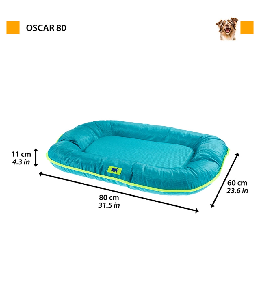 CUSCINO PER CANI "OSCAR 80" AZZURRO, 80X60X11 CM - FERPLAST