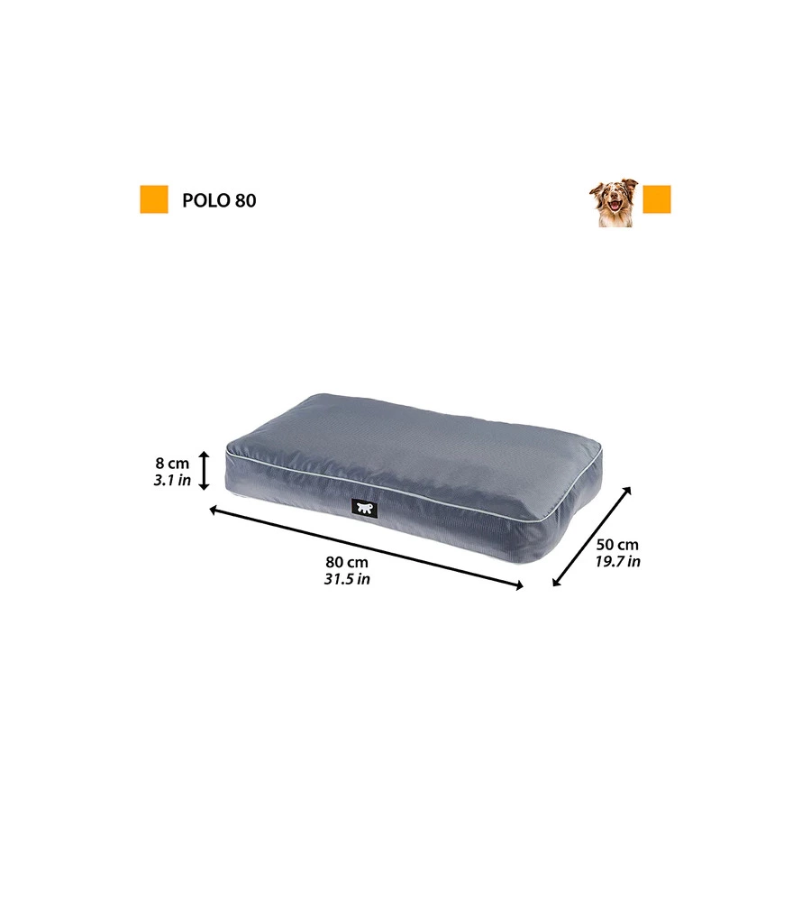 CUSCINO "POLO 80" GRIGIO, 80X50X8 CM - FERPLAST