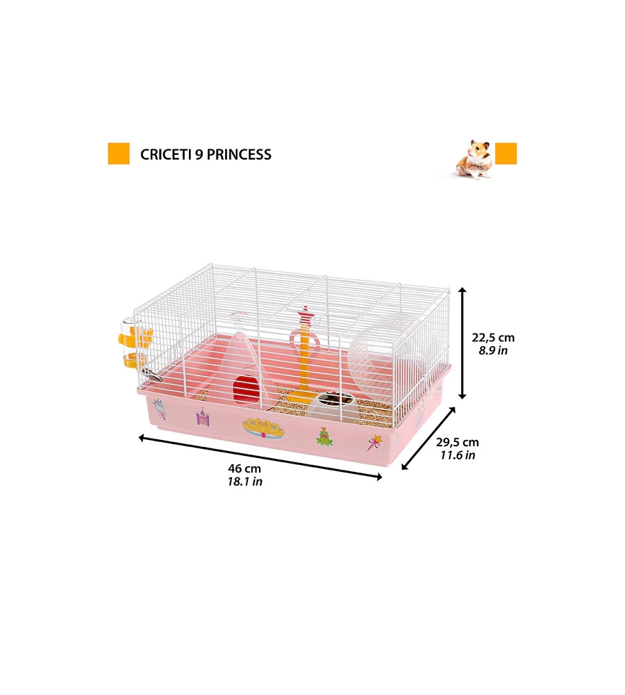 GABBIA PER CRICETI "PRINCESS", 46X29,5X23 CM  - FERPLAST