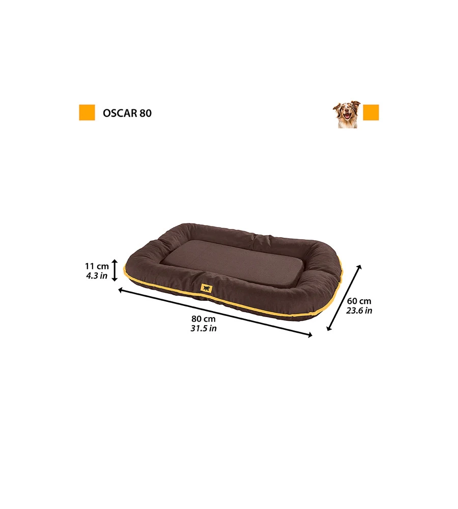 CUSCINO PER CANI "OSCAR 80" MARRONE, 80X60X11 CM - FERPLAST