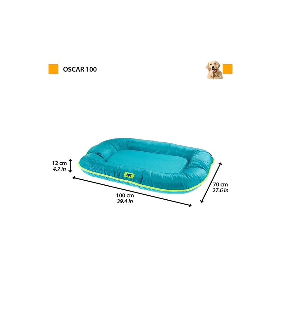 CUSCINO PER CANI "OSCAR 100" AZZURRO, 100X70X12 CM - FERPLAST