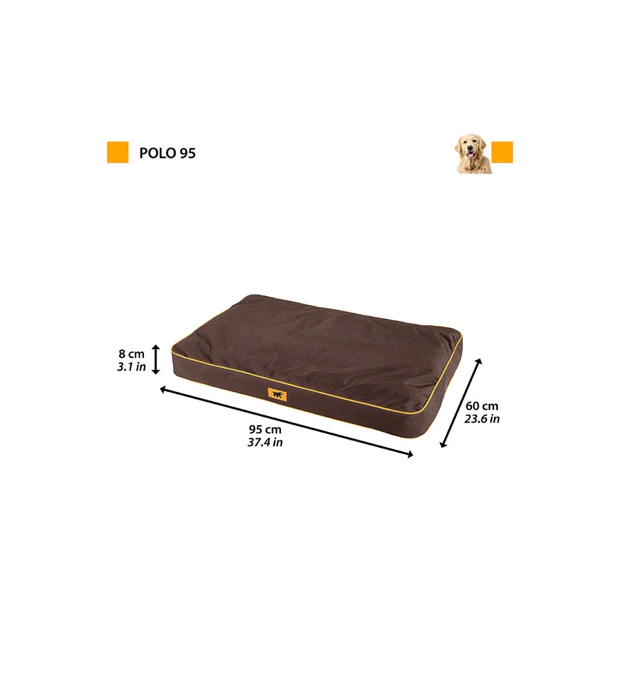 CUSCINO "POLO 95" MARRONE, 95X60X8 CM - FERPLAST