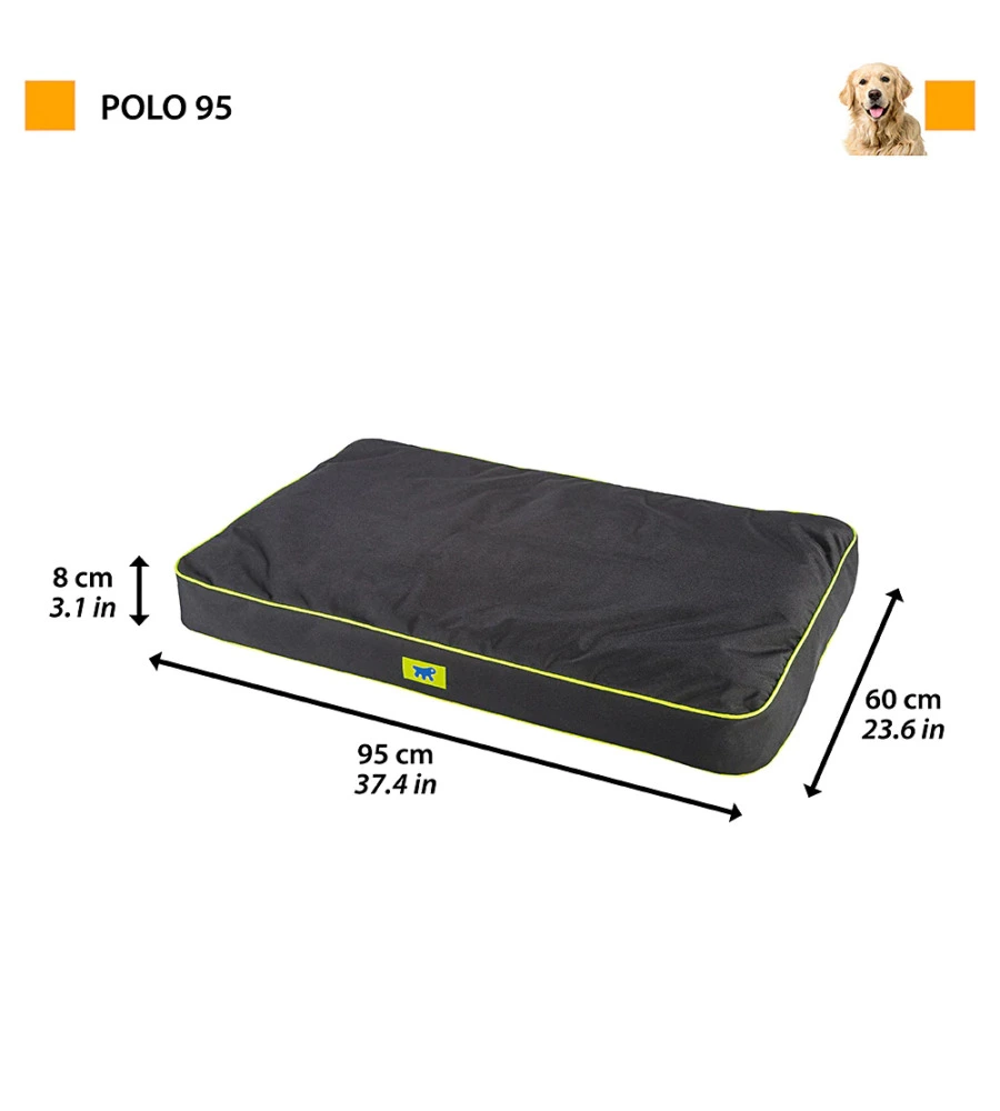 CUSCINO "POLO 95" NERO, 95X60X8 CM - FERPLAST