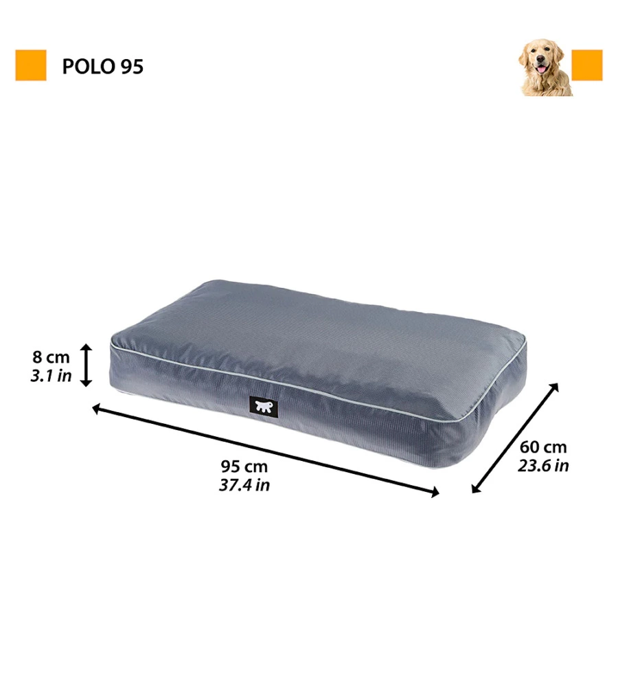 CUSCINO "POLO 95" GRIGIO, 95X60X8 CM - FERPLAST