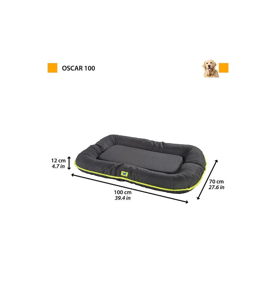 CUSCINO PER CANI "OSCAR 100" NERO, 100X70X12 CM - FERPLAST