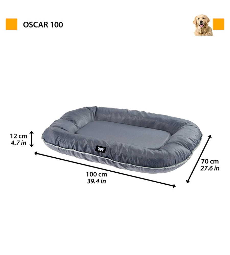 CUSCINO PER CANI "OSCAR 100" GRIGIO, 100X70X12 CM - FERPLAST