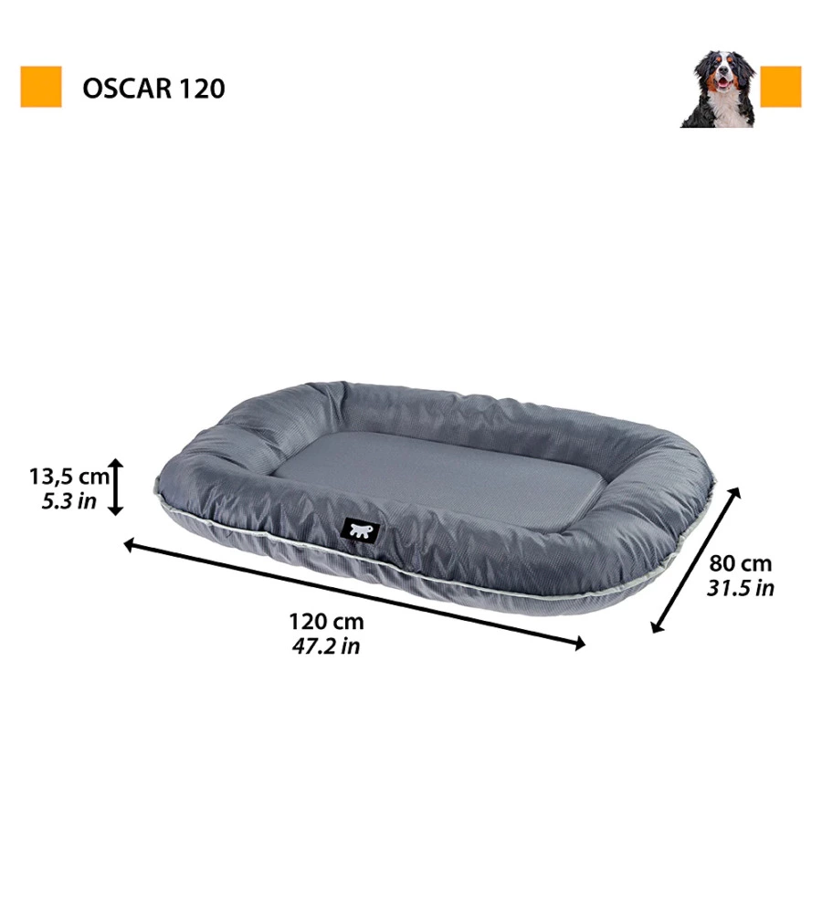 CUSCINO "OSCAR 120" GRIGIO, 120X80X13,5 CM - FERPLAST