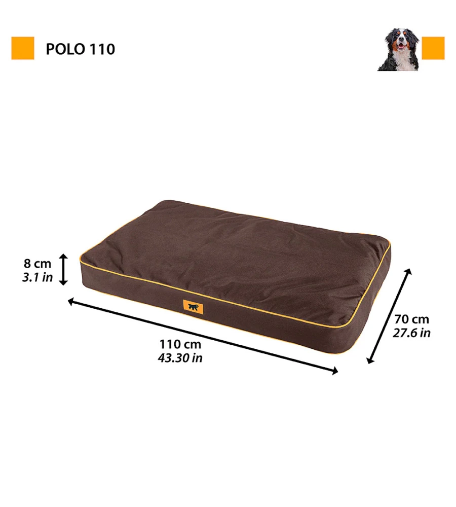 CUSCINO "POLO 110" MARRONE, 110X70X8 CM - FERPLAST