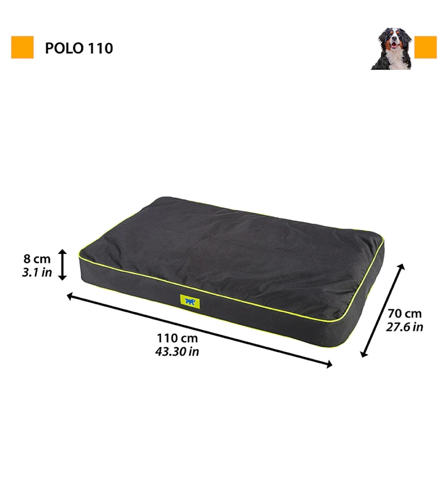 CUSCINO "POLO 110" NERO, 110X70X8 CM - FERPLAST