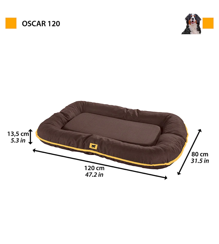 CUSCINO "OSCAR 120" MARRONE, 120X80X13,5 CM - FERPLAST