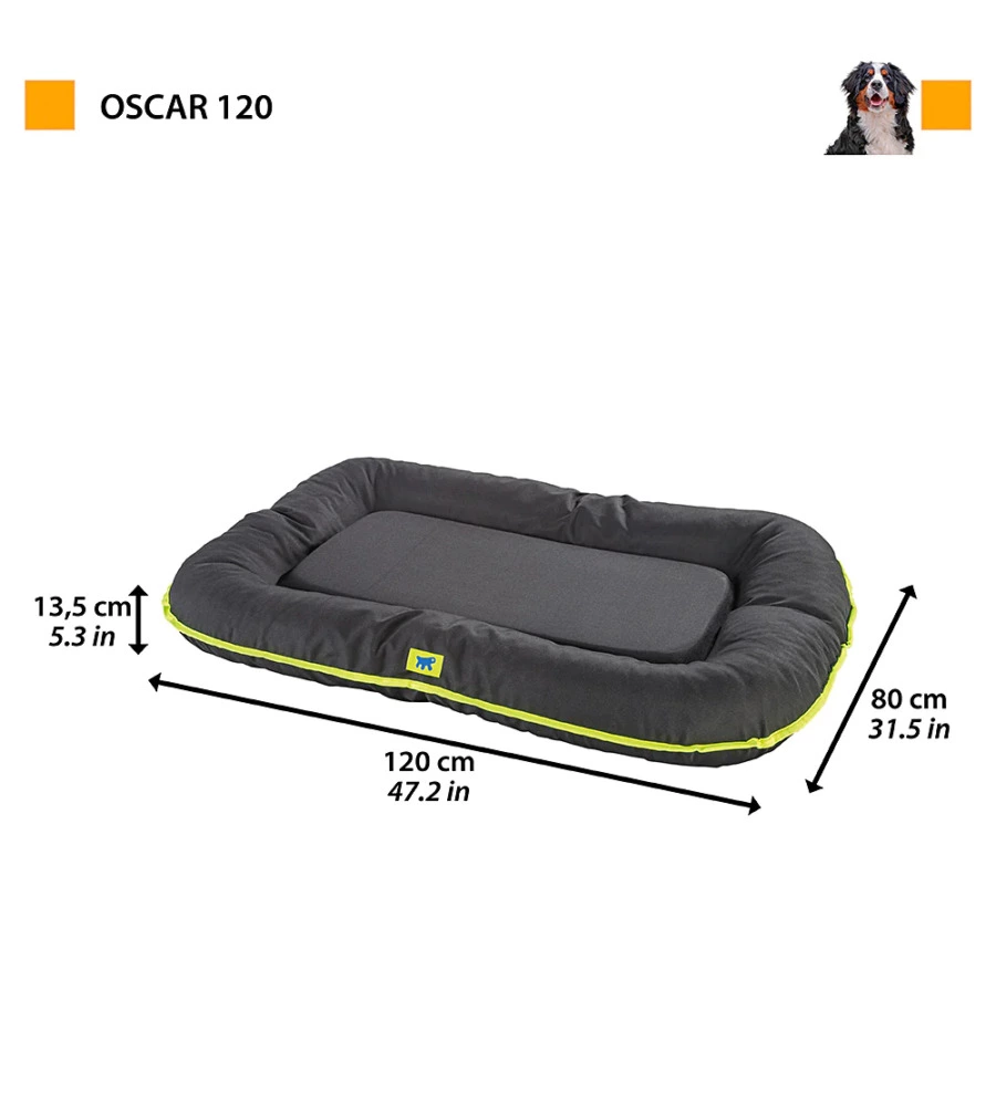 CUSCINO "OSCAR 120" NERO, 120X80X13,5 CM - FERPLAST