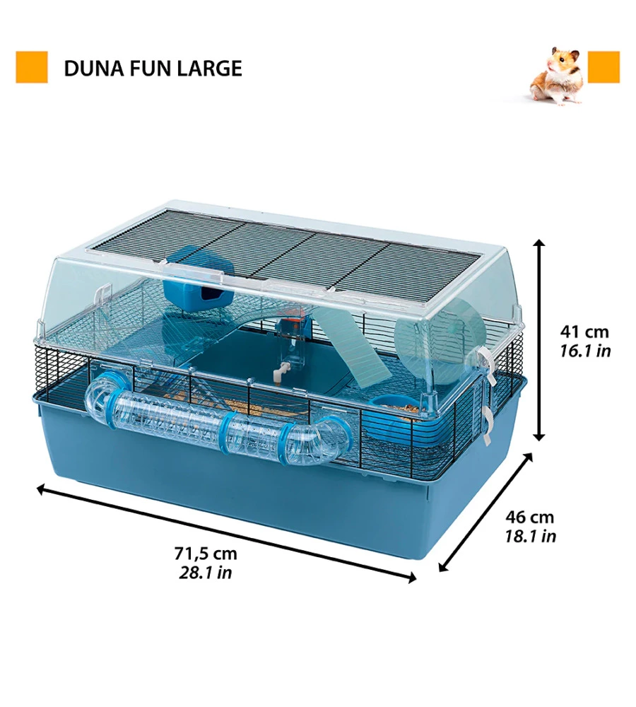 GABBIA PER CRICETI "DUNA FUN LARGE", 71,5X46X41 CM - FERPLAST