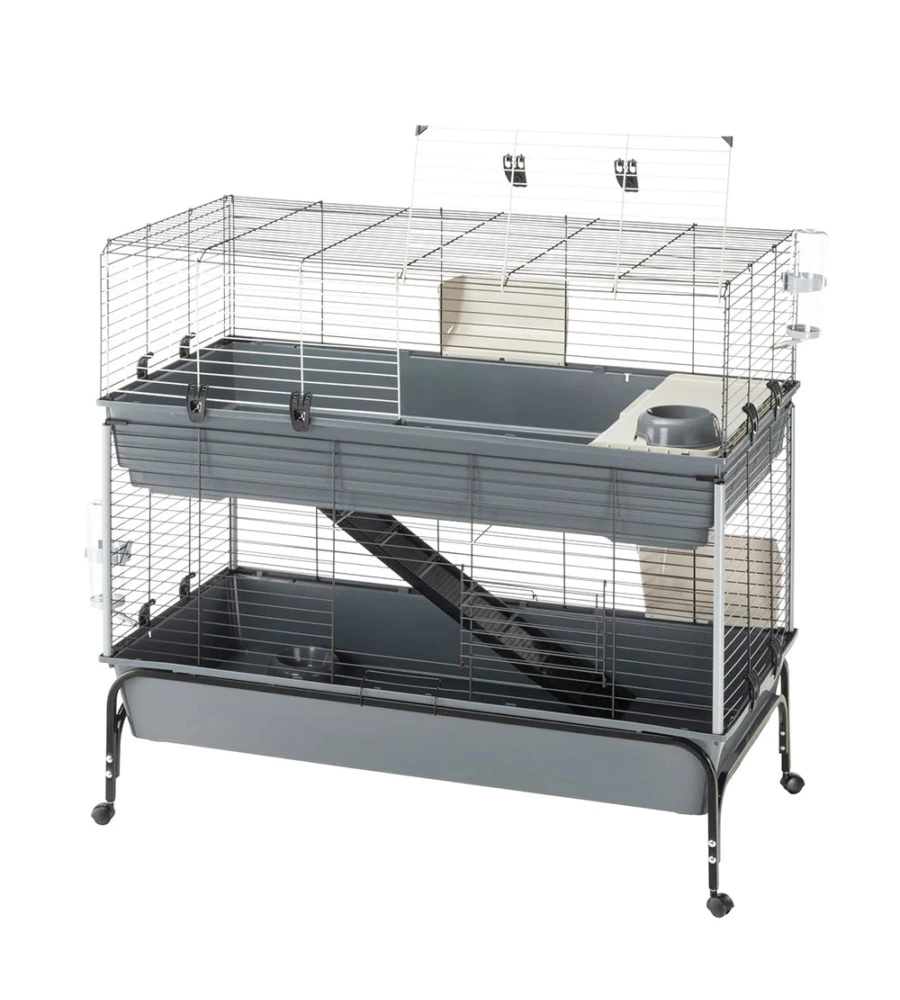 GABBIA PER CONIGILI A DUE PIANI "RABBIT 120 DOUBLE", 118X58X117 CM - FERPLAST