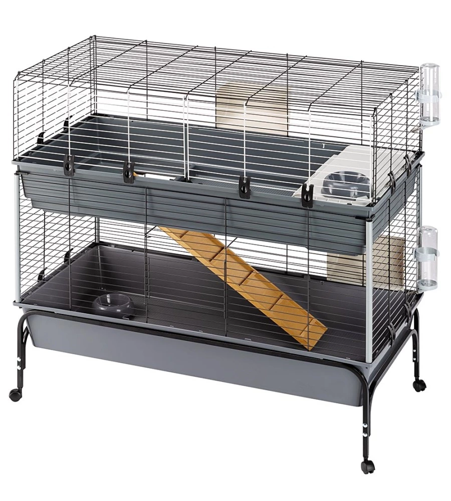GABBIA PER CONIGILI A DUE PIANI "RABBIT 120 DOUBLE", 118X58X117 CM - FERPLAST