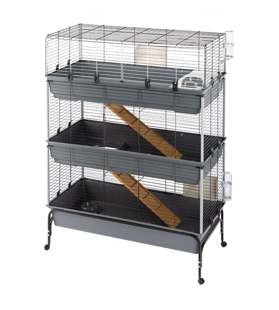 GABBIA PER CONIGLI A TRE PIANI "RABBIT 120 TRIS", 118X58X166 CM - FERPLAST